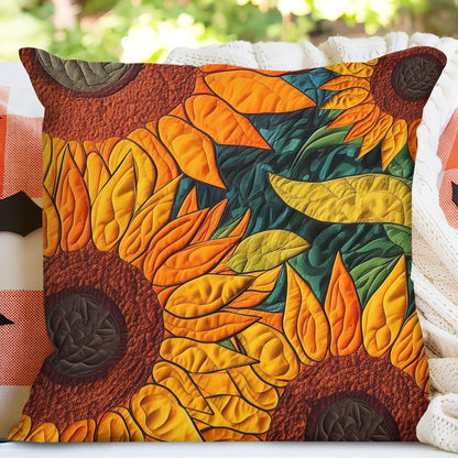 Sunflower Golden Bloom Quilted Pillow Case NCU0TL196