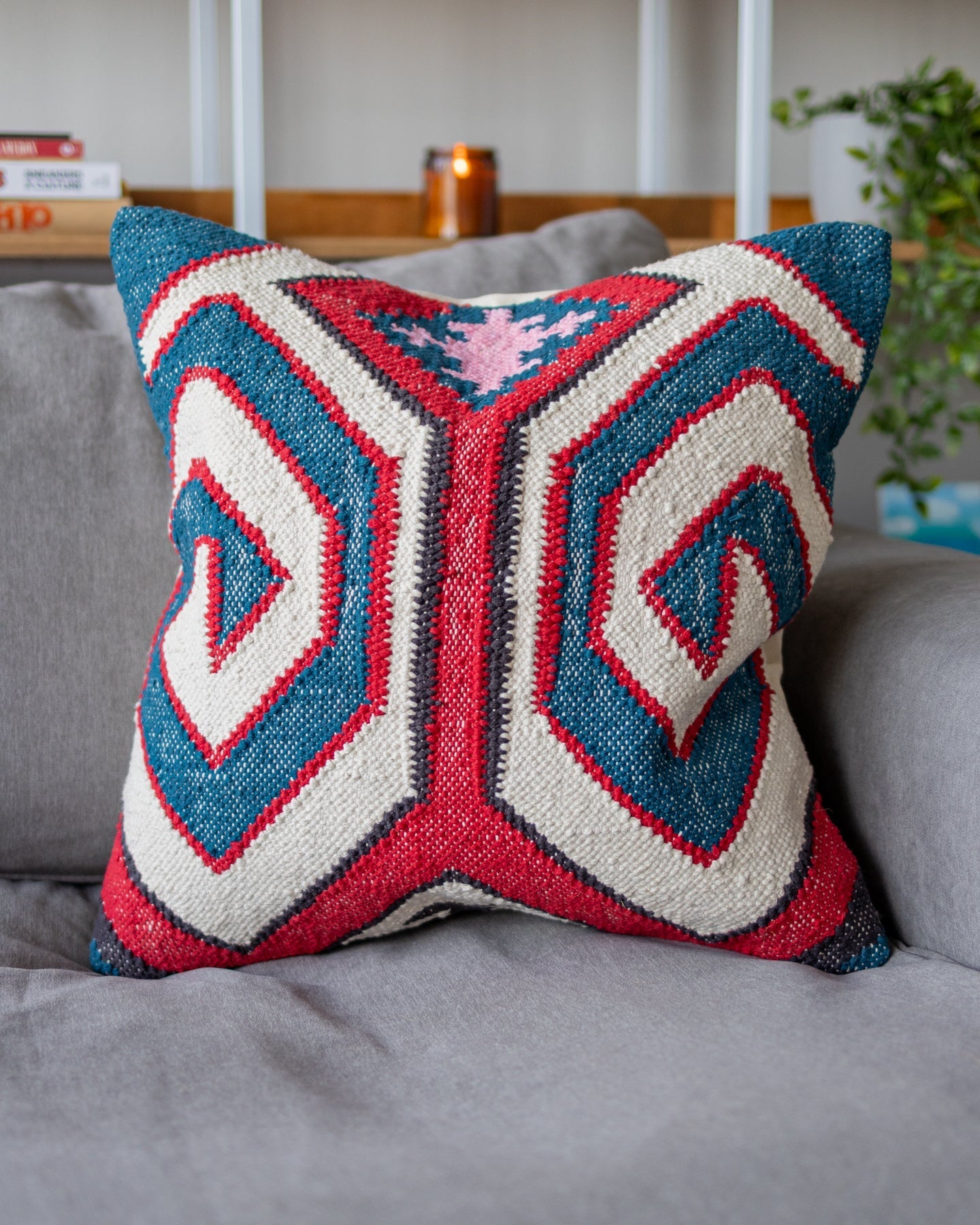 The Jake Organic Cotton Kilim Throw Pillow