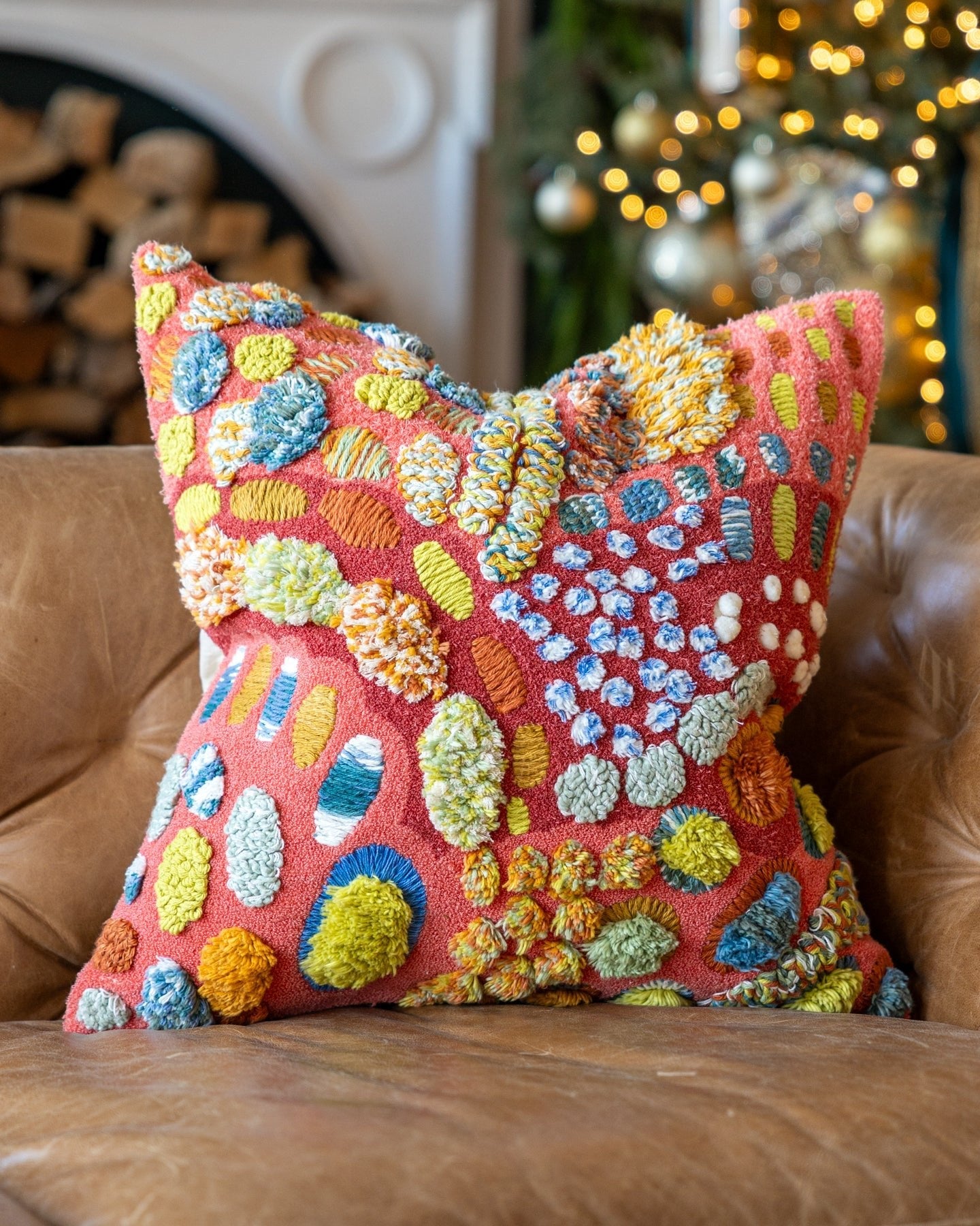 Thea Organic Cotton Abstract Throw Pillow