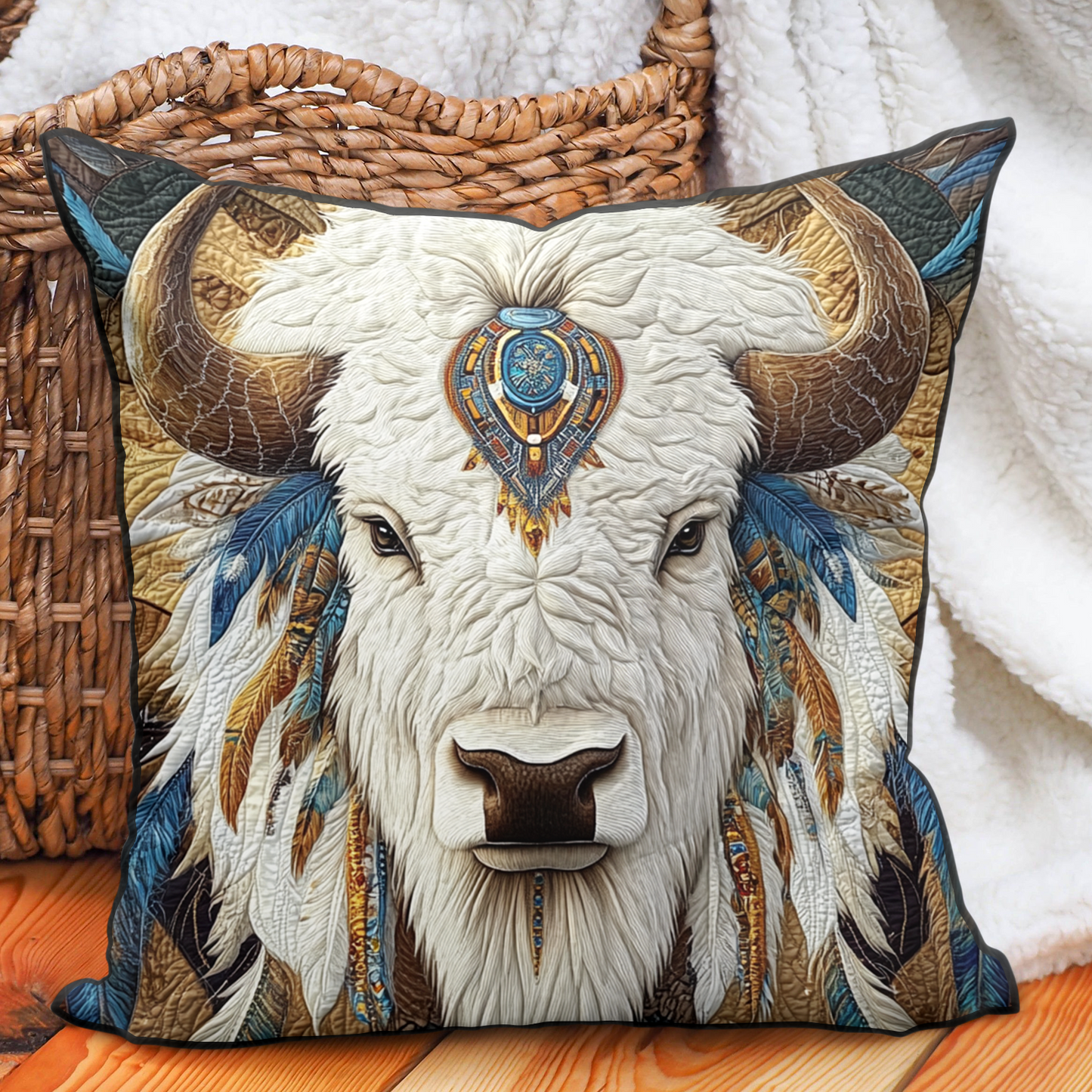 Tribal Herd Quilted Pillow Case NCU0VH1555