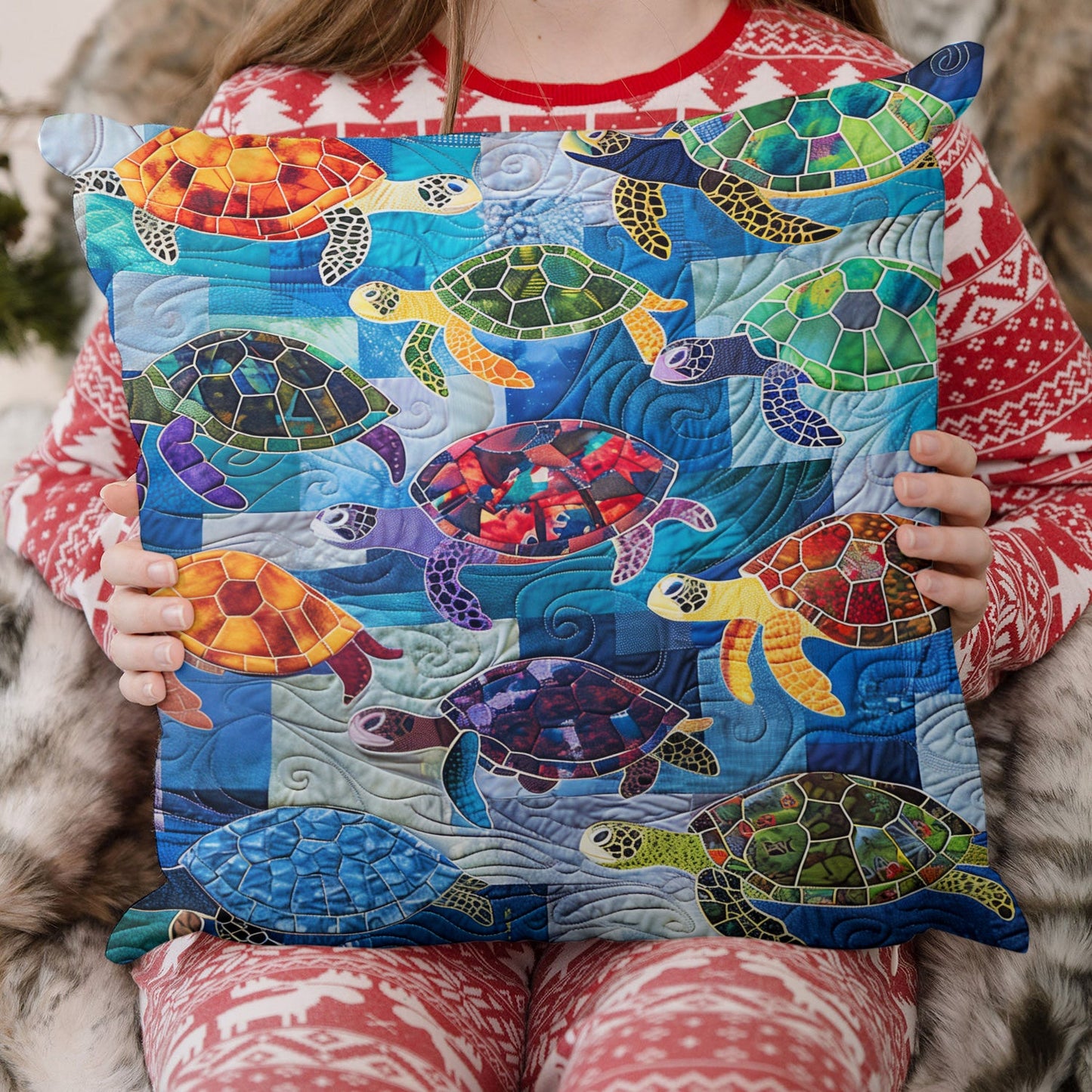 Turtle Tidepool Quilted Pillow Case NCU0TL836