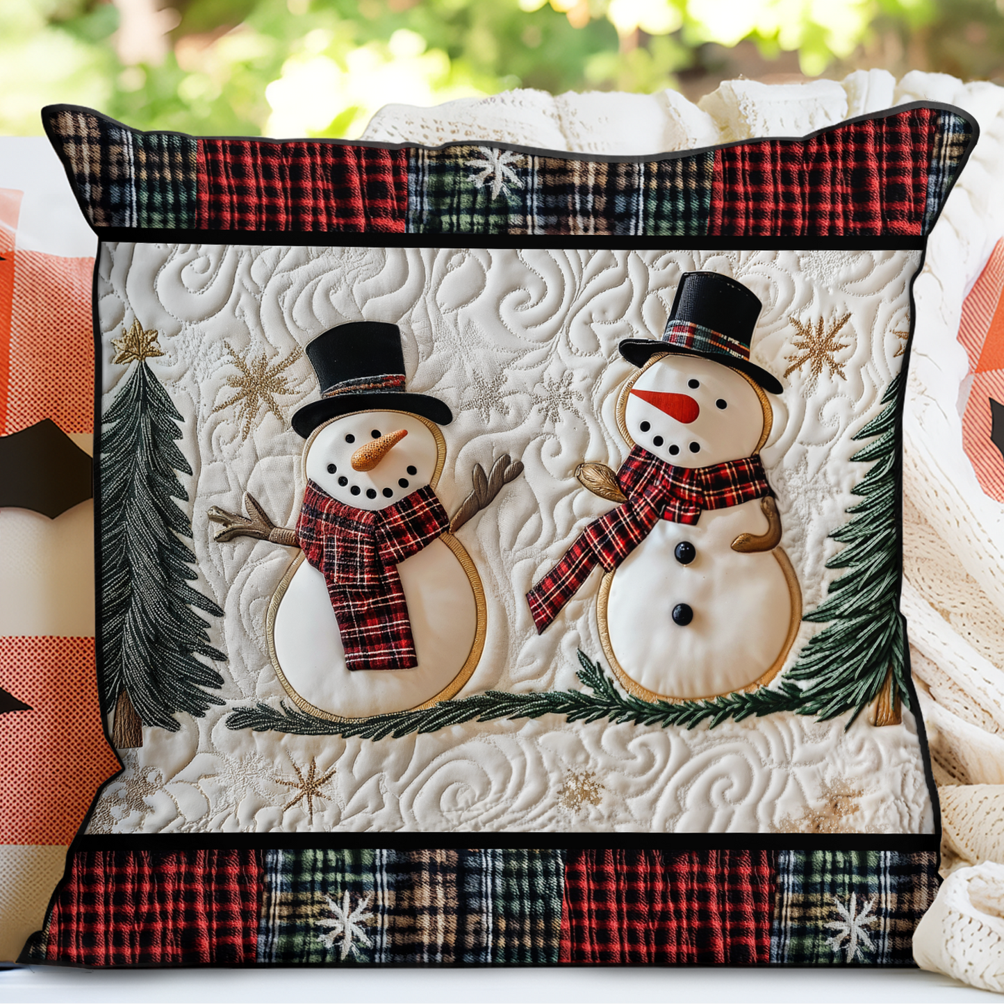 Snowman Lane Quilted Pillow Case NCU0VH1370