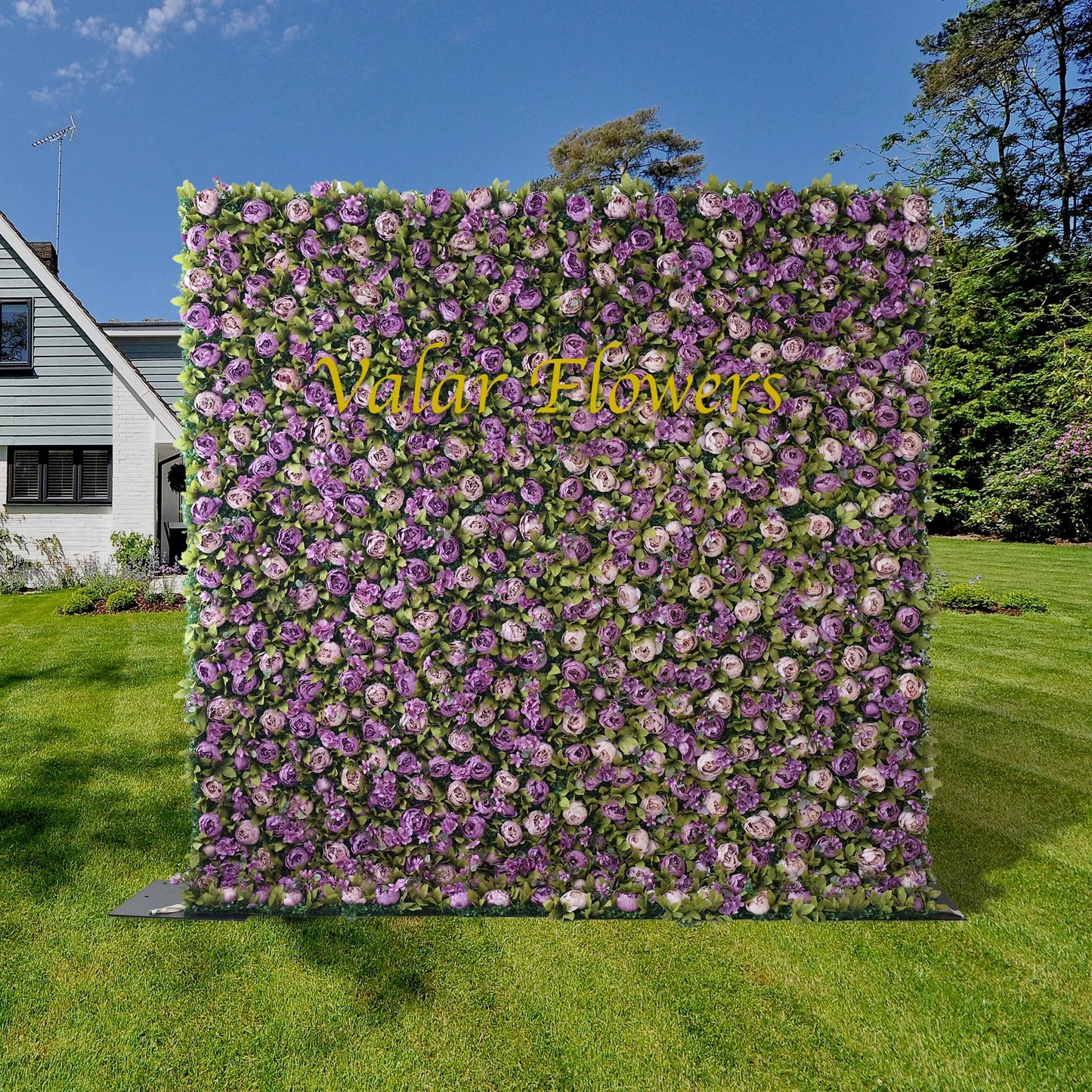 Roll Up Fabric Artificial Flower Wall Wedding Backdrop, Floral Party Decor, Event Photography-VF-098