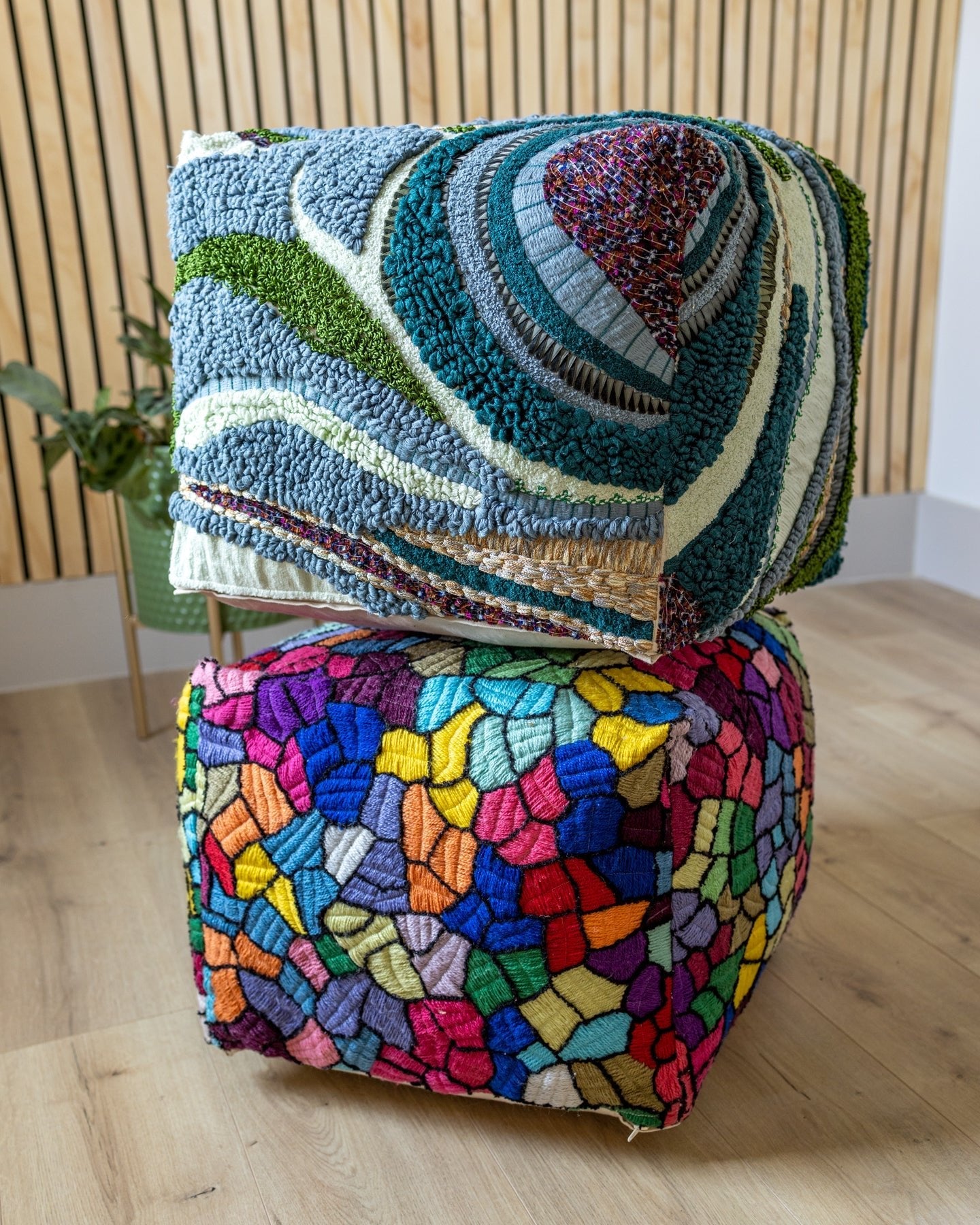 Vitral Organic Cotton Abstract Pouf