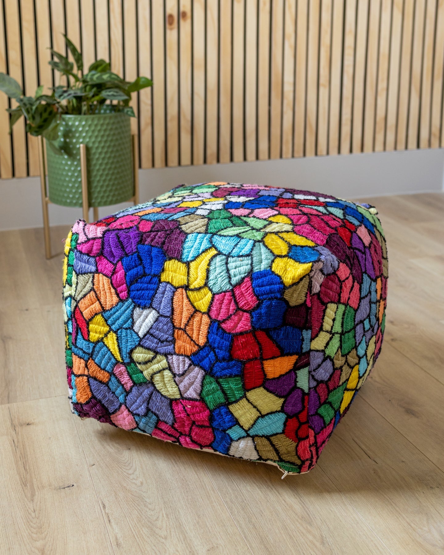 Vitral Organic Cotton Abstract Pouf