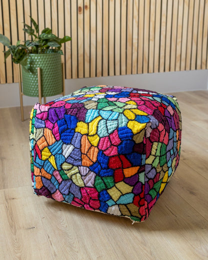 Vitral Organic Cotton Abstract Pouf