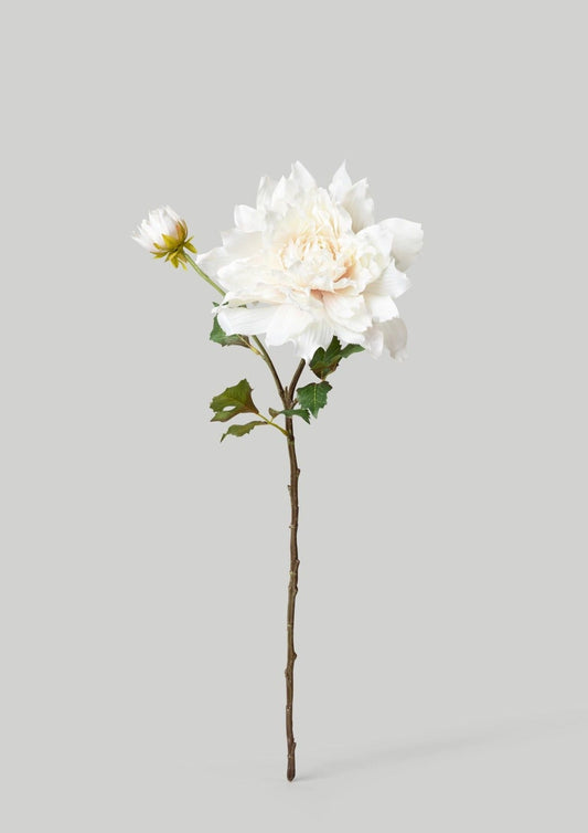 Cream White Artificial Dahlia Flower - 21.5"