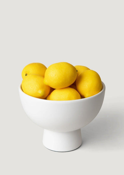 Large White Ceramic Compote - 6"