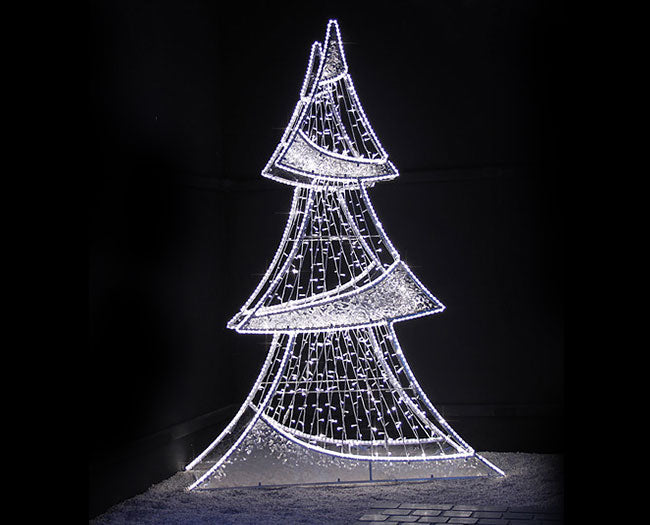 Decorative Flat White Light Christmas Tree