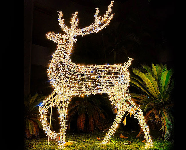 Large LED Light Up Reindeer Outdoor Decorations