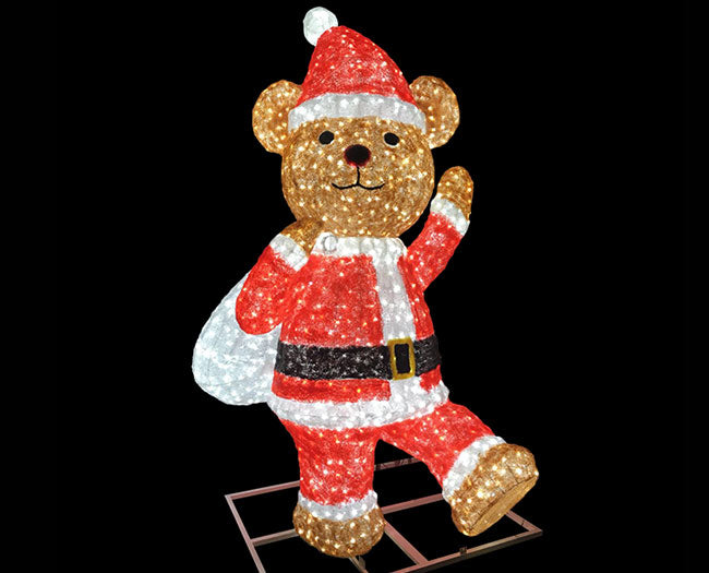 Big Acrylic Christmas Lighted Teddy Bear