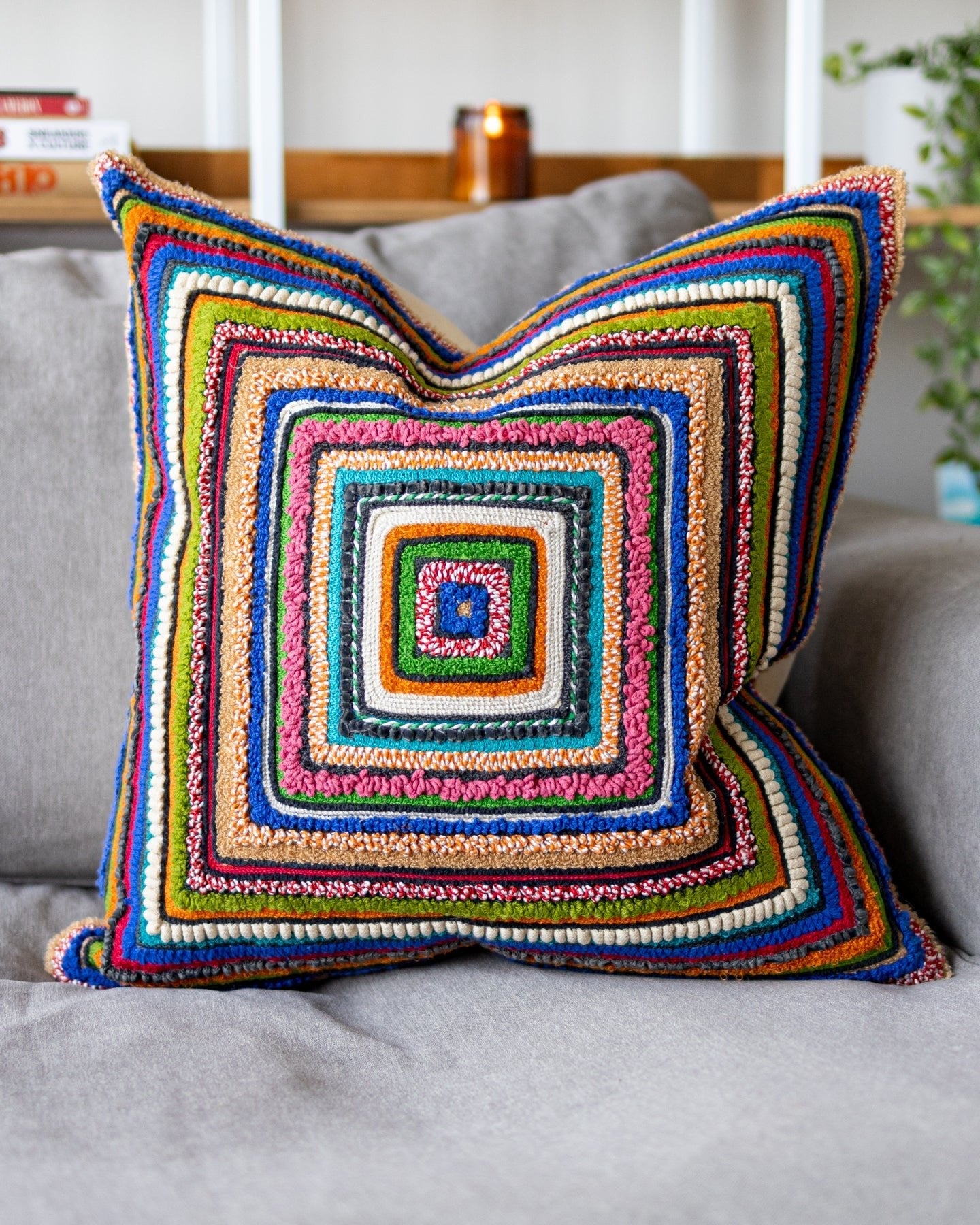 Ziggy Organic Cotton Abstract Throw Pillow