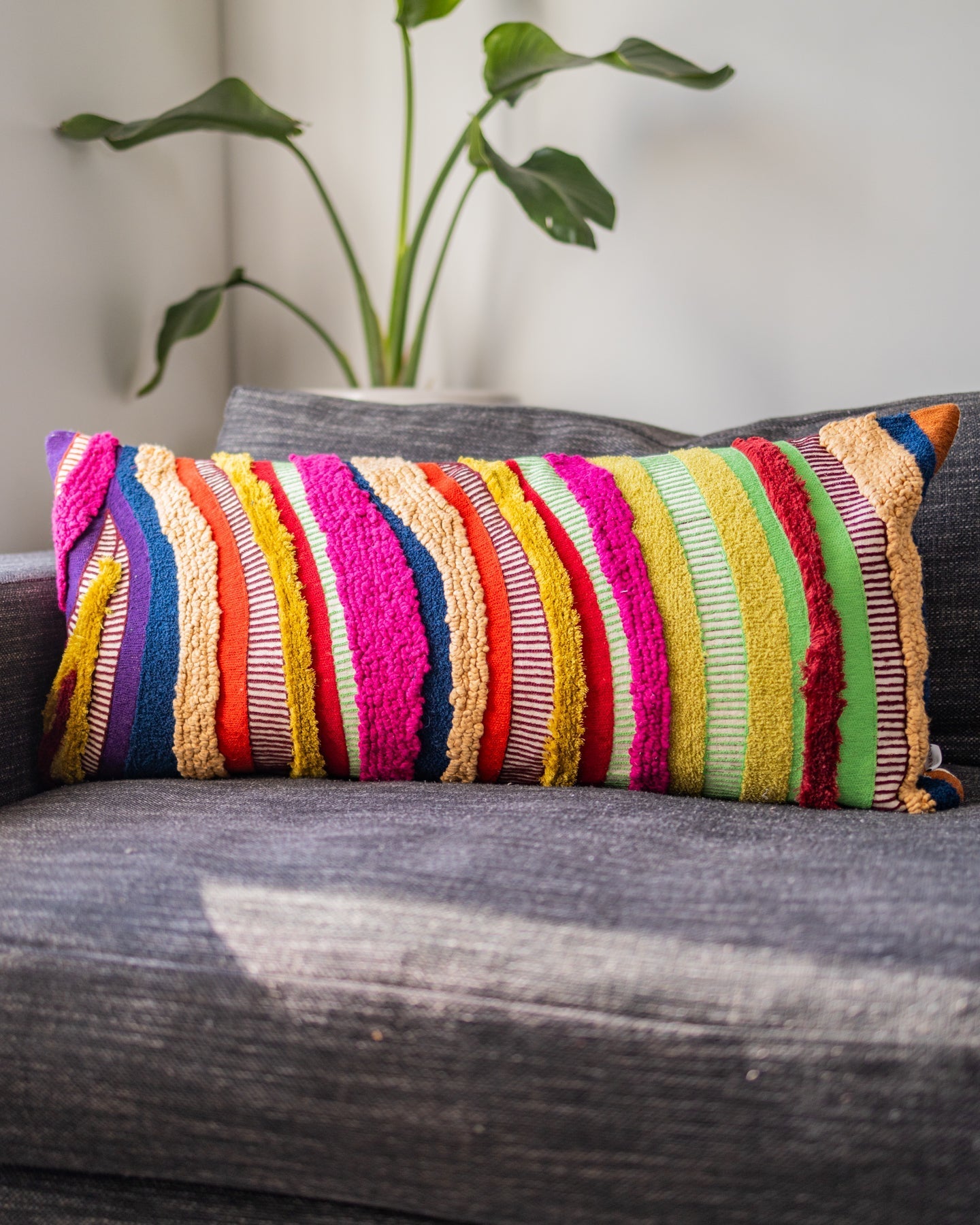 Zola Organic Cotton Abstract Lumbar Pillow