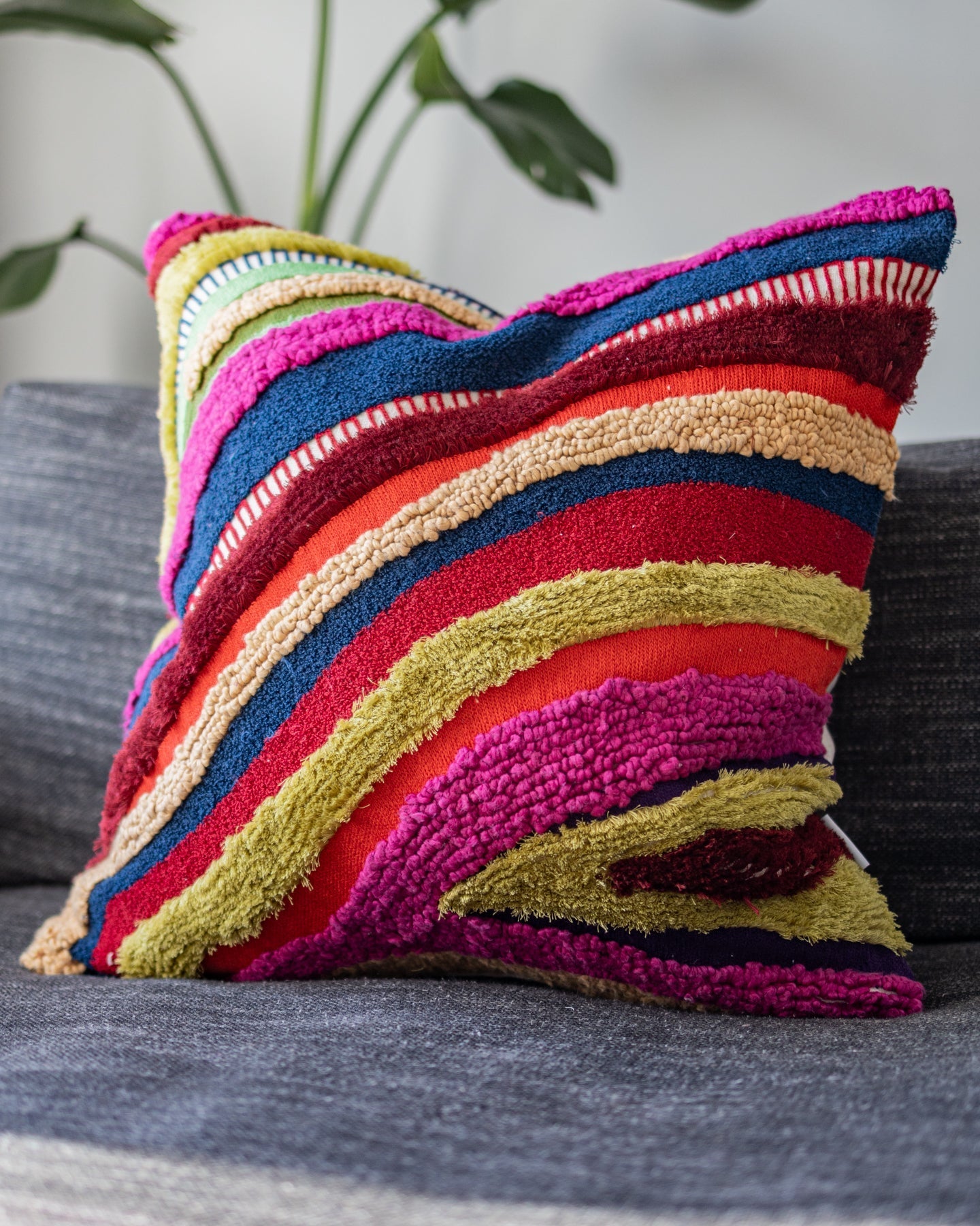 Zola Organic Cotton Abstract Throw Pillow