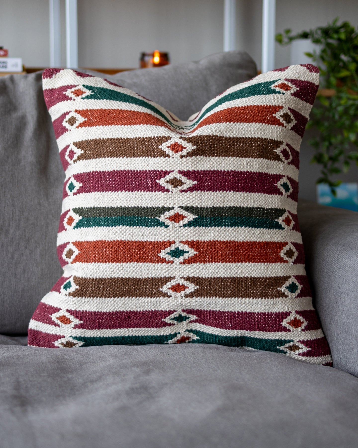 Zoya Organic Cotton Kilim Throw Pillow